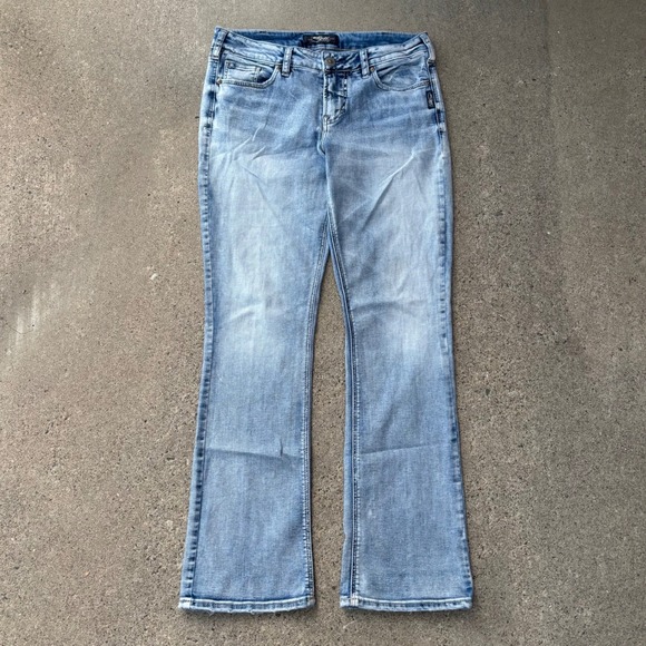 Silver Jeans Denim - Silver Jeans Suki Slim Boot Light Wash Western Works Jeans Women's Size 30x31